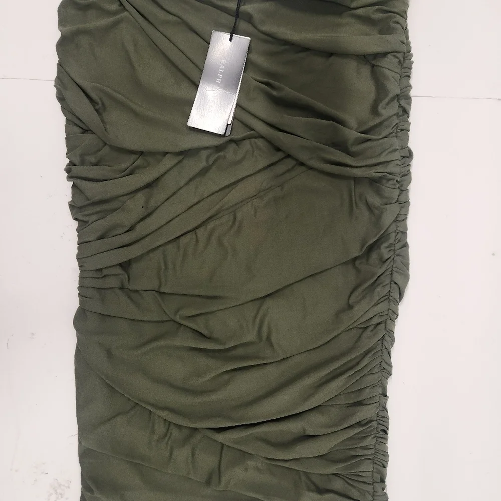 NWT Ralph Lauren Black Label Green Ruched Pencil Skirt Size 6  $855 - Picture 7 of 11